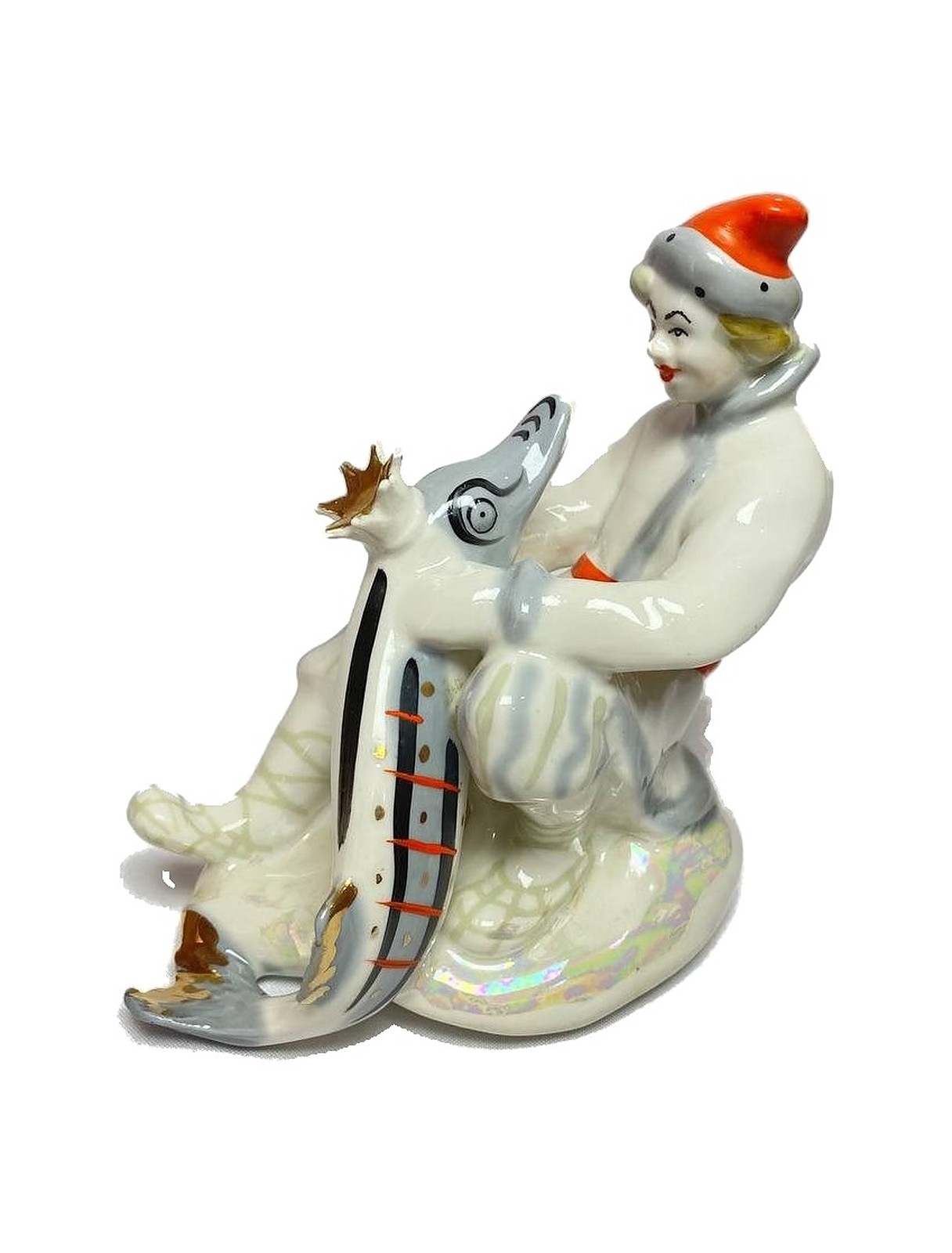 Porcelain figurine “Yemelya and the Pike” – LZFI, 20th century