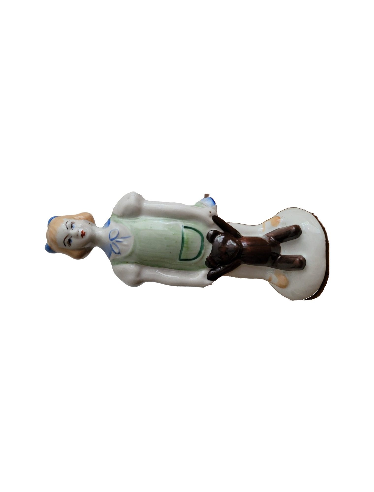 Figurine “Girl with Teddy Bear” – porcelain, Bronnitsa
