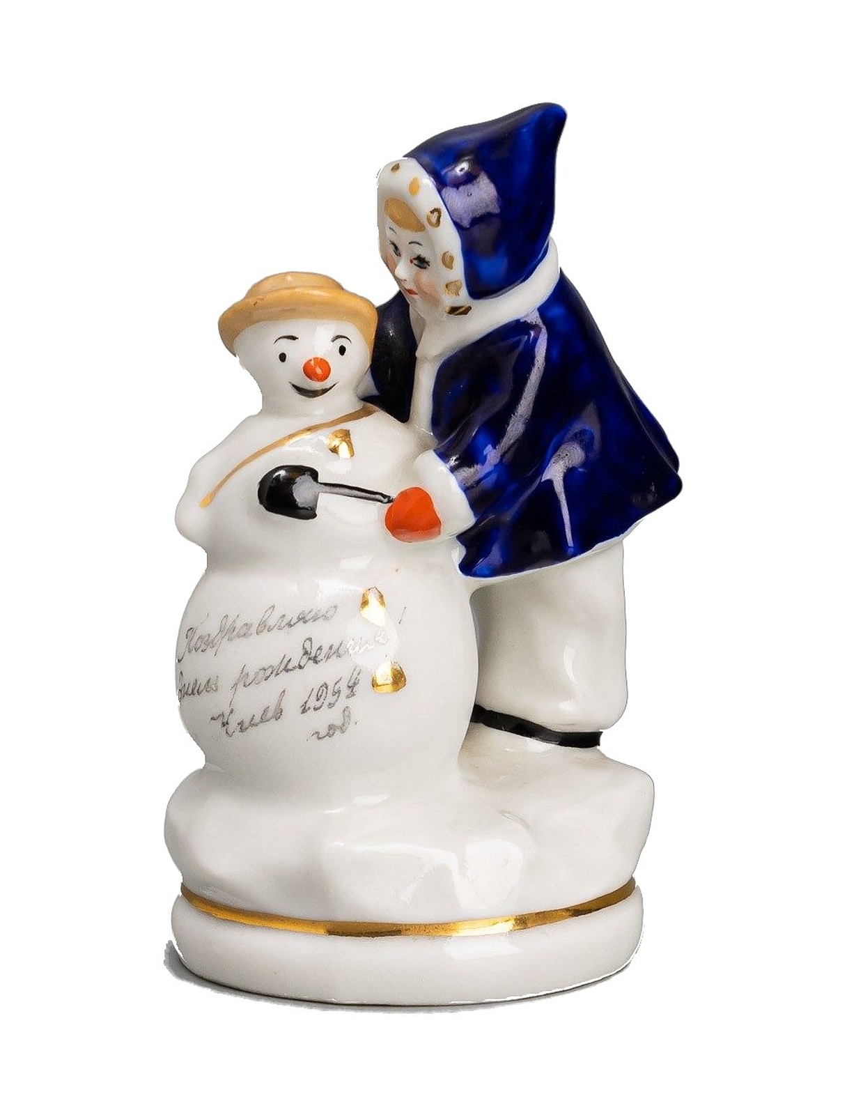 Figure “Girl Making a Snowman” – porcelain, Kyiv, 1950s