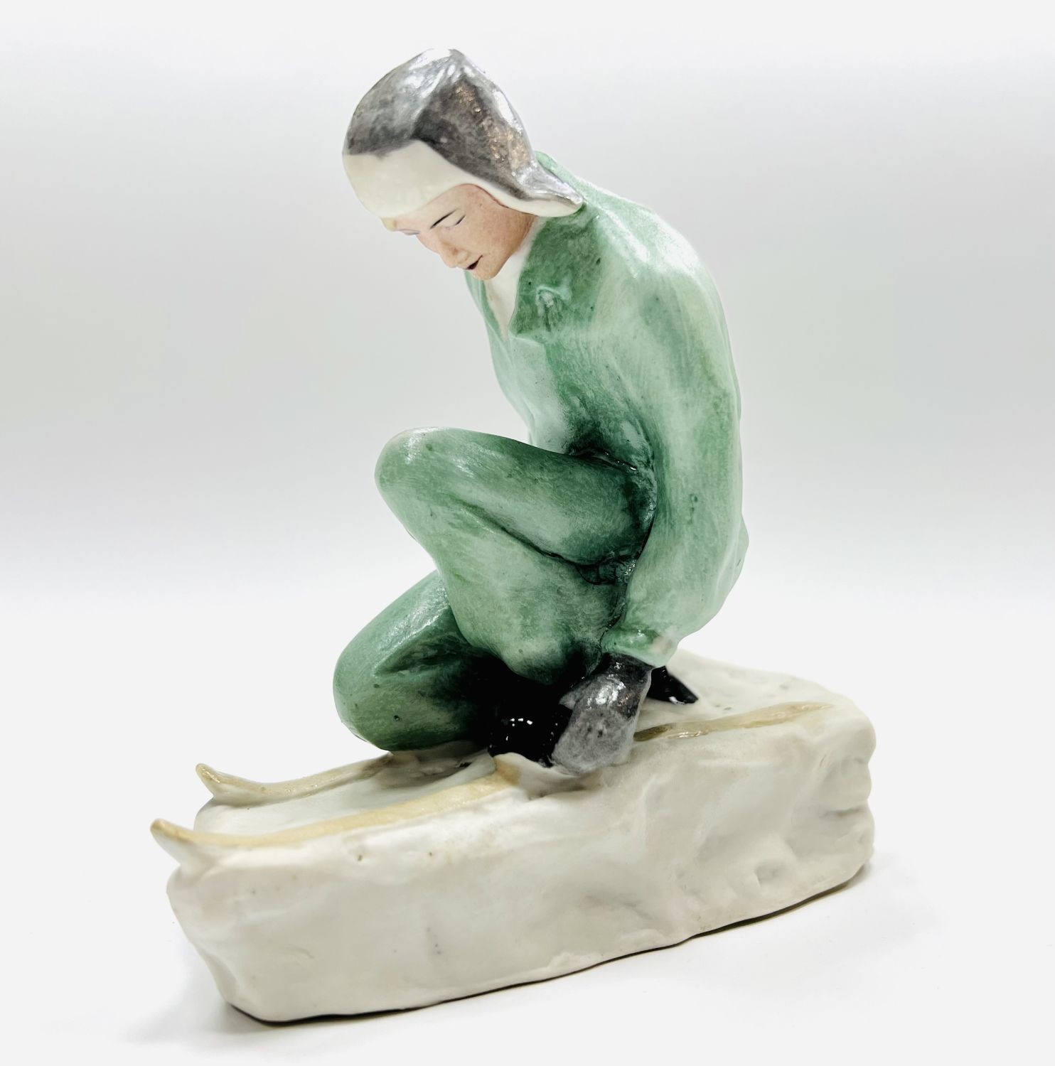 Лыжник. Бискв. фарфор, Городница, 1950-е гг. Редкость – фото 2