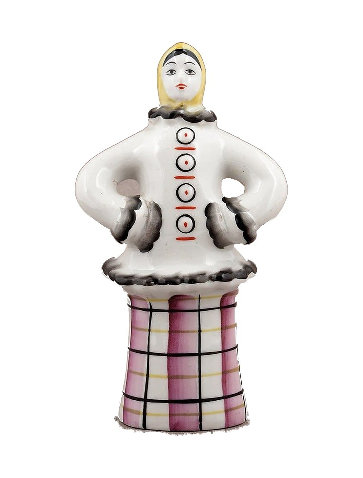 Sculpture “Girl in a Winter Dress” – porcelain, Gzhel, 1950s
