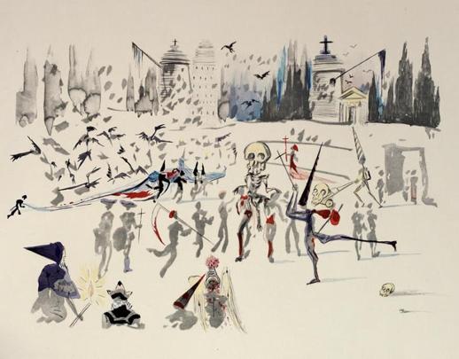 Акватинта  «Мельницы» - Salvador Dali