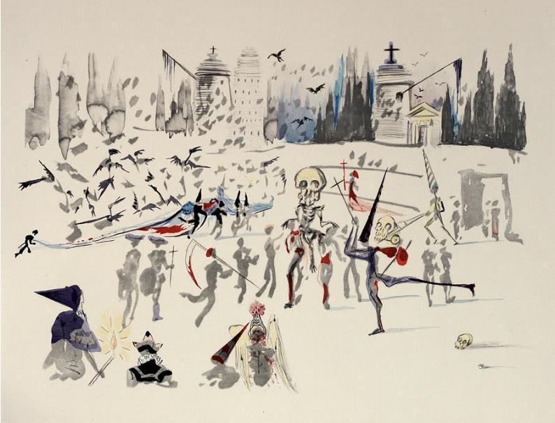 Акватинта  «Мельницы» — Salvador Dali