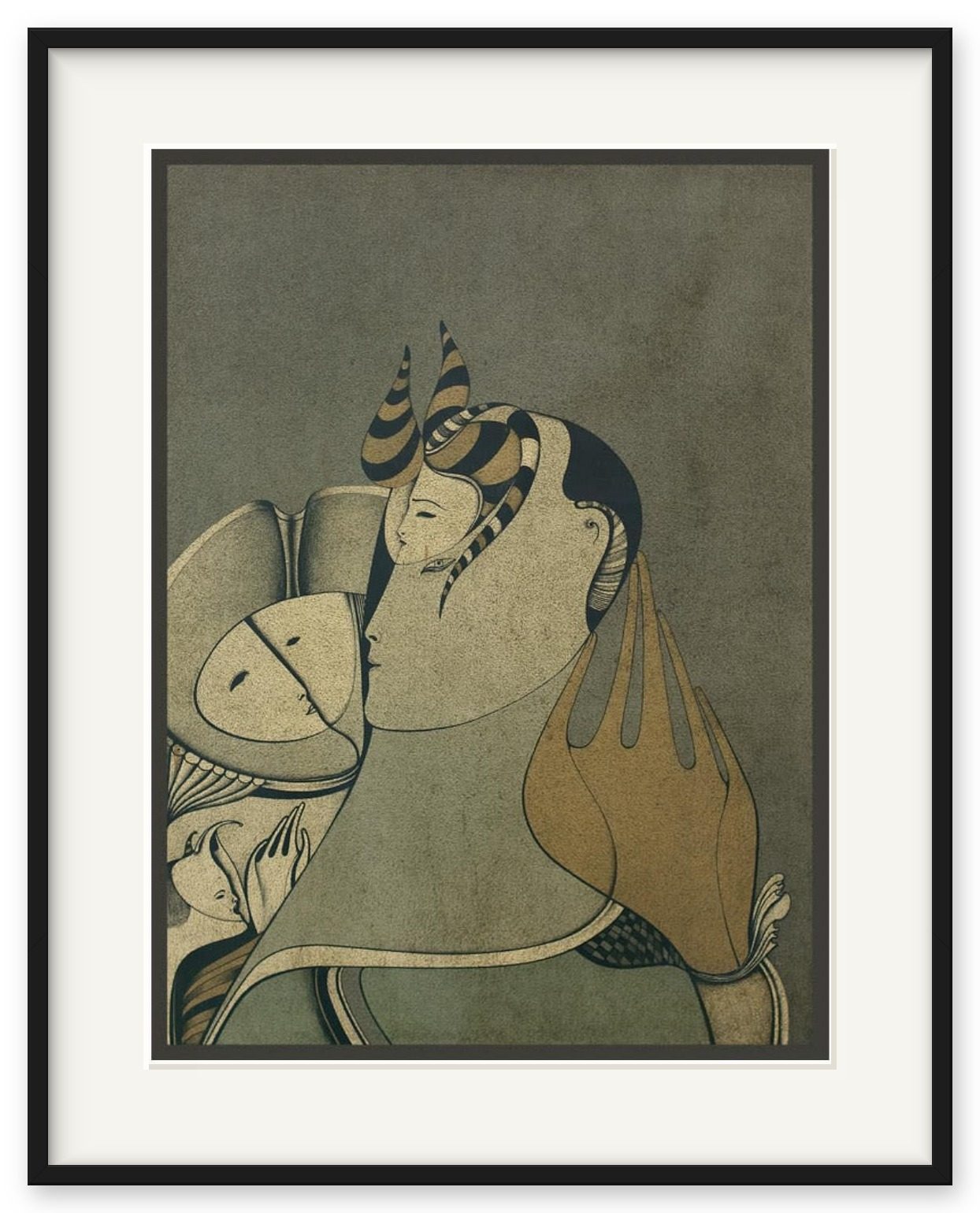 «Экземпляр E.A. ( подпись Жеке Есаулу от М.Ш. 1975г.)» – Михаил Михайлович Шемякин, литография