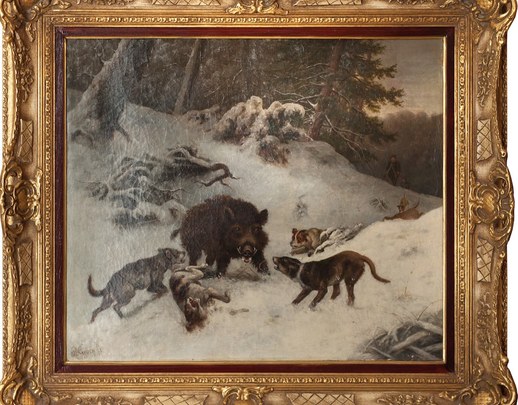 Boar Hunt – canvas, oil