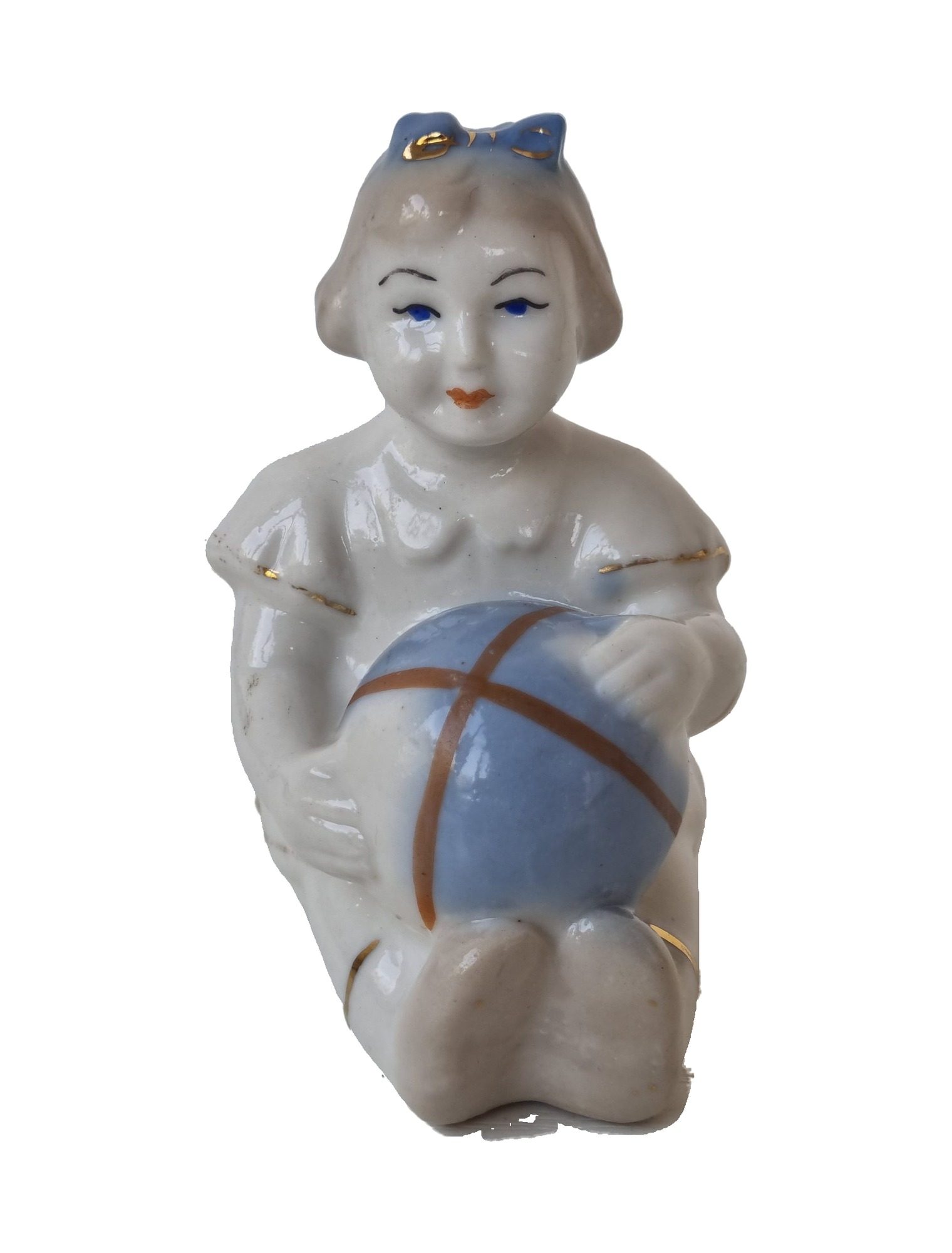 Porcelain figurine “Girl Tanya with Ball” Artel-Keramik USSR