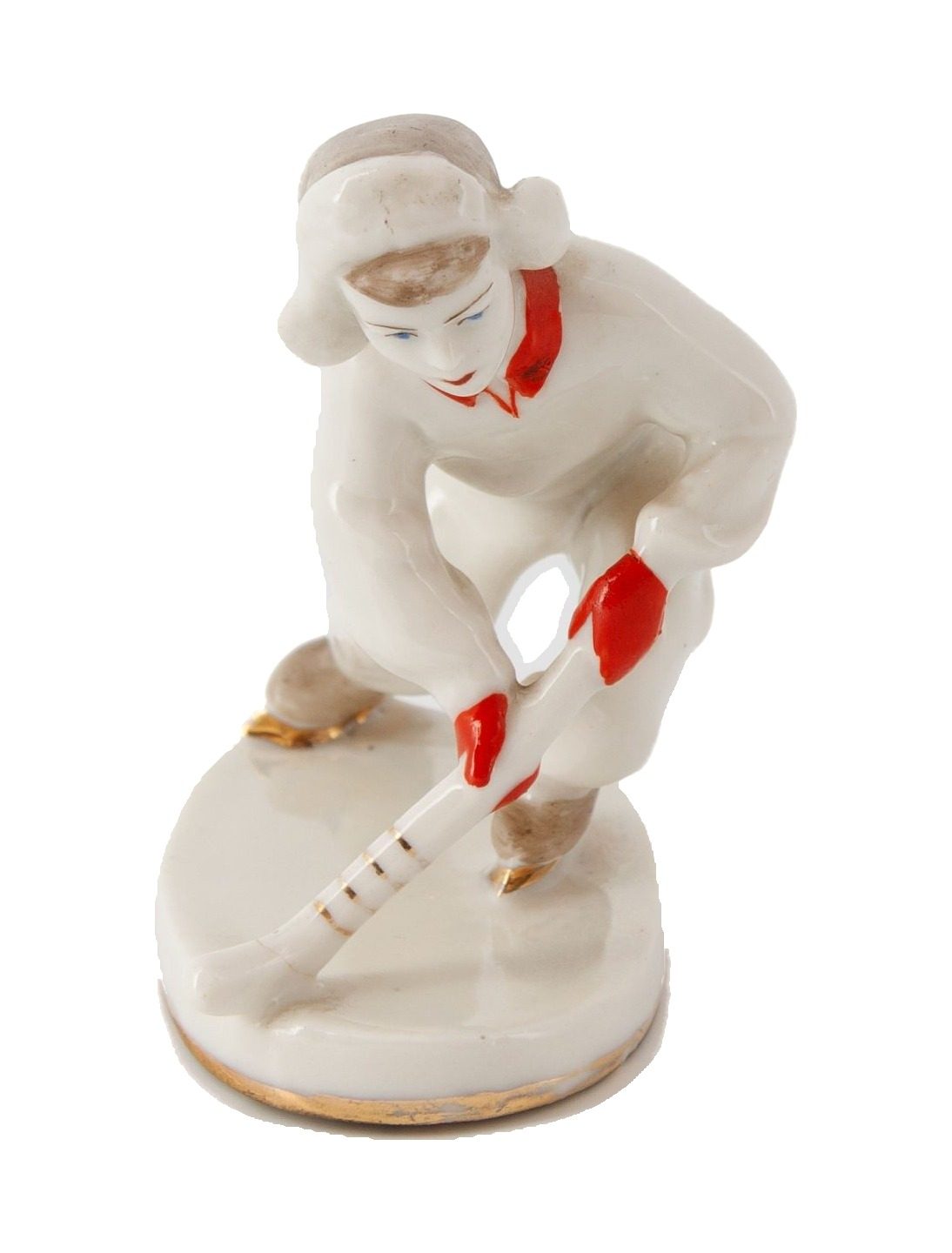 Фигура «Юный хоккеист» – фарфор, ЛЗФИ, 1952–1956