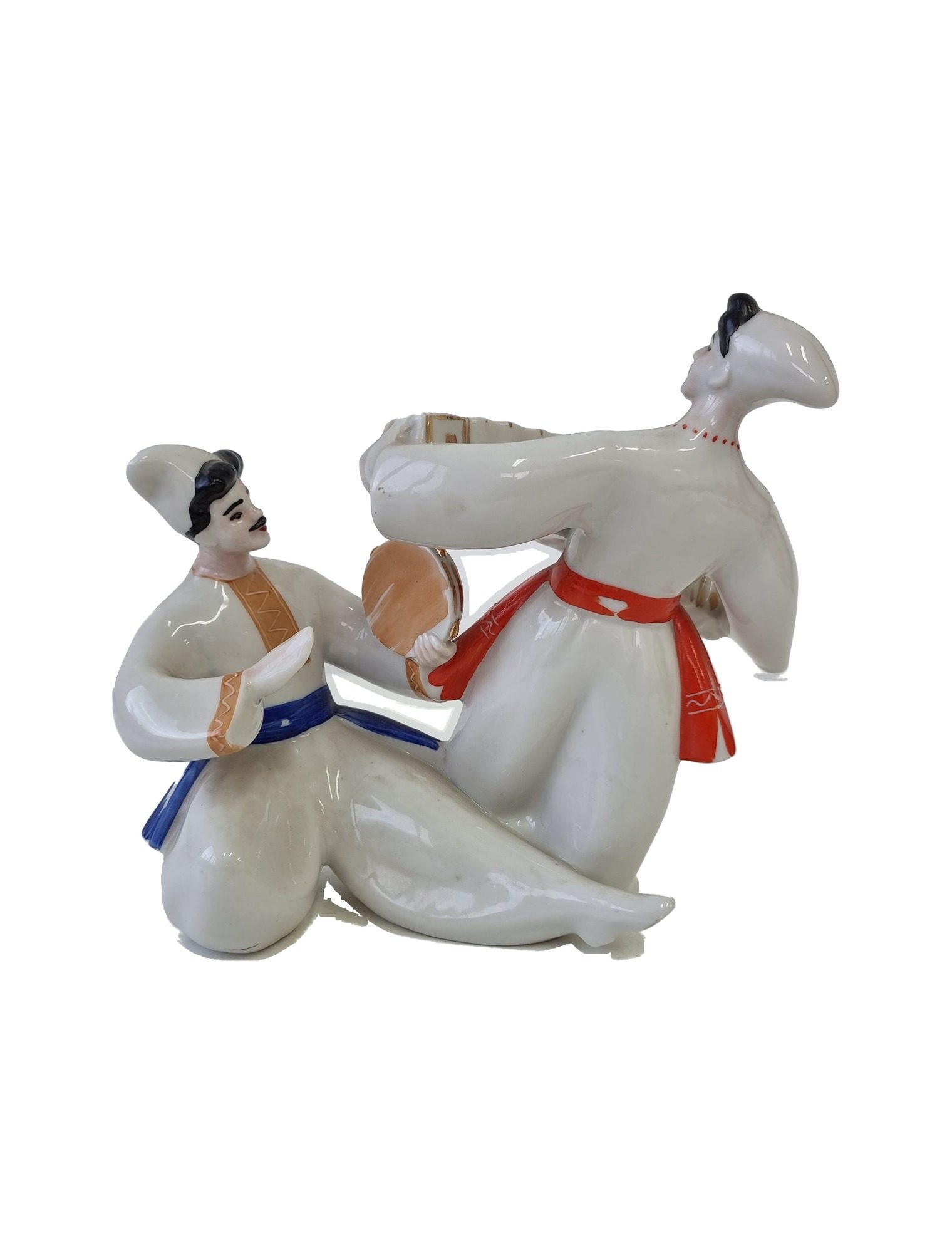 Porcelain figurine “Dance with an Accordion and a Tambourine”, Polonne, USSR – photo 3 of 6