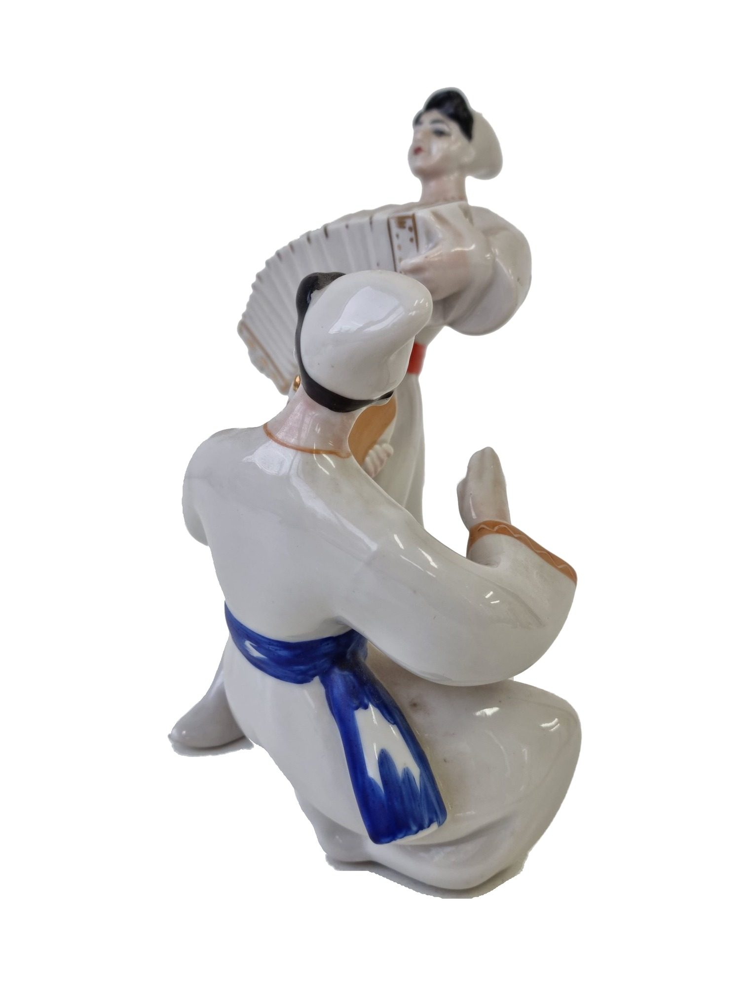 Porcelain figurine “Dance with an Accordion and a Tambourine”, Polonne, USSR – photo 4 of 6