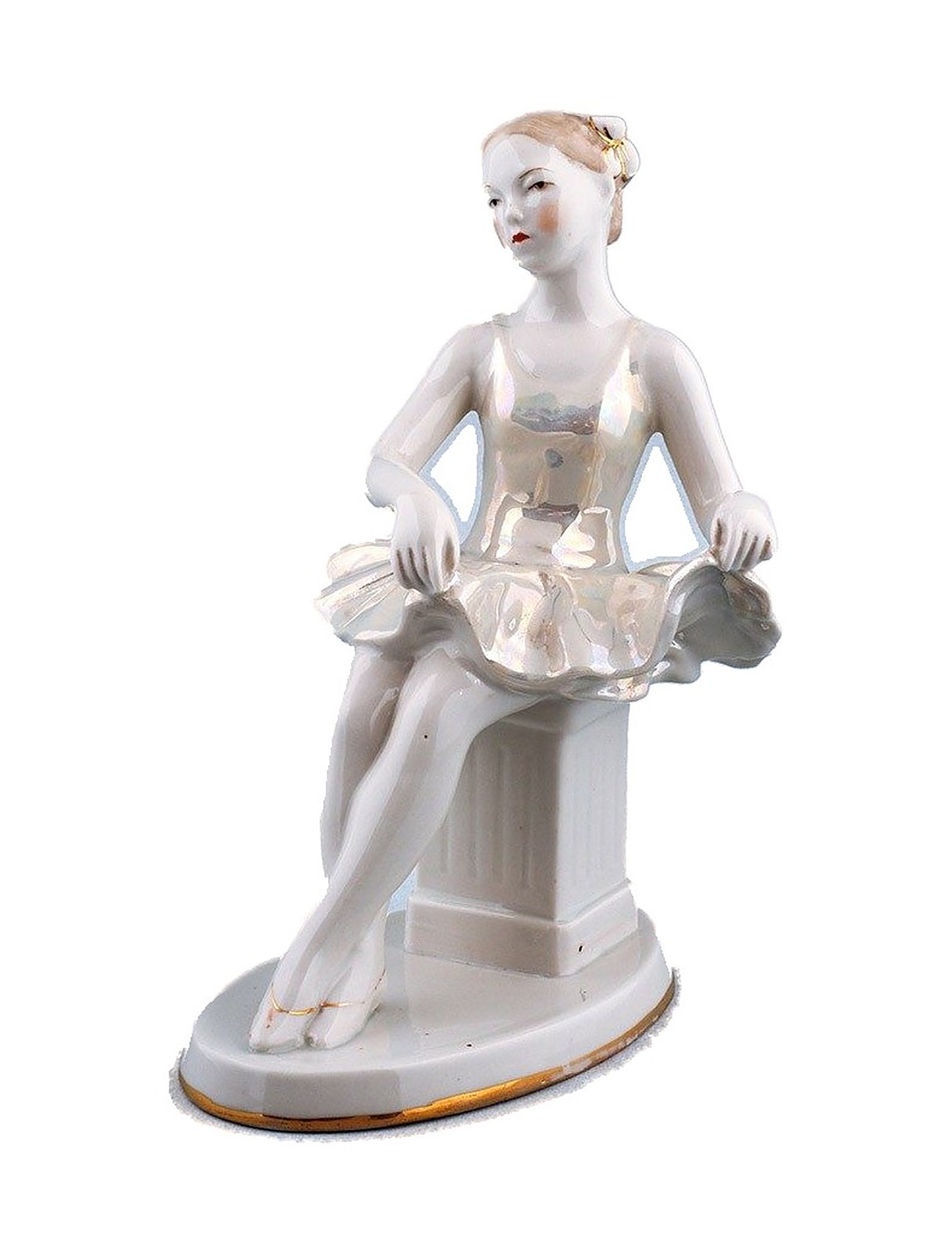 Sculpture “Seated Ballerina” – porcelain, Verbilki