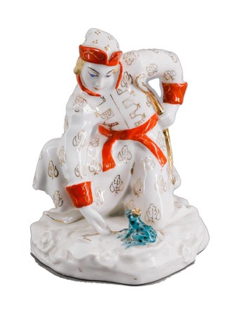 Скульптура «Иван Царевич с Царевной-лягушкой», 1956–1967 – фарфор, роспись, золочение