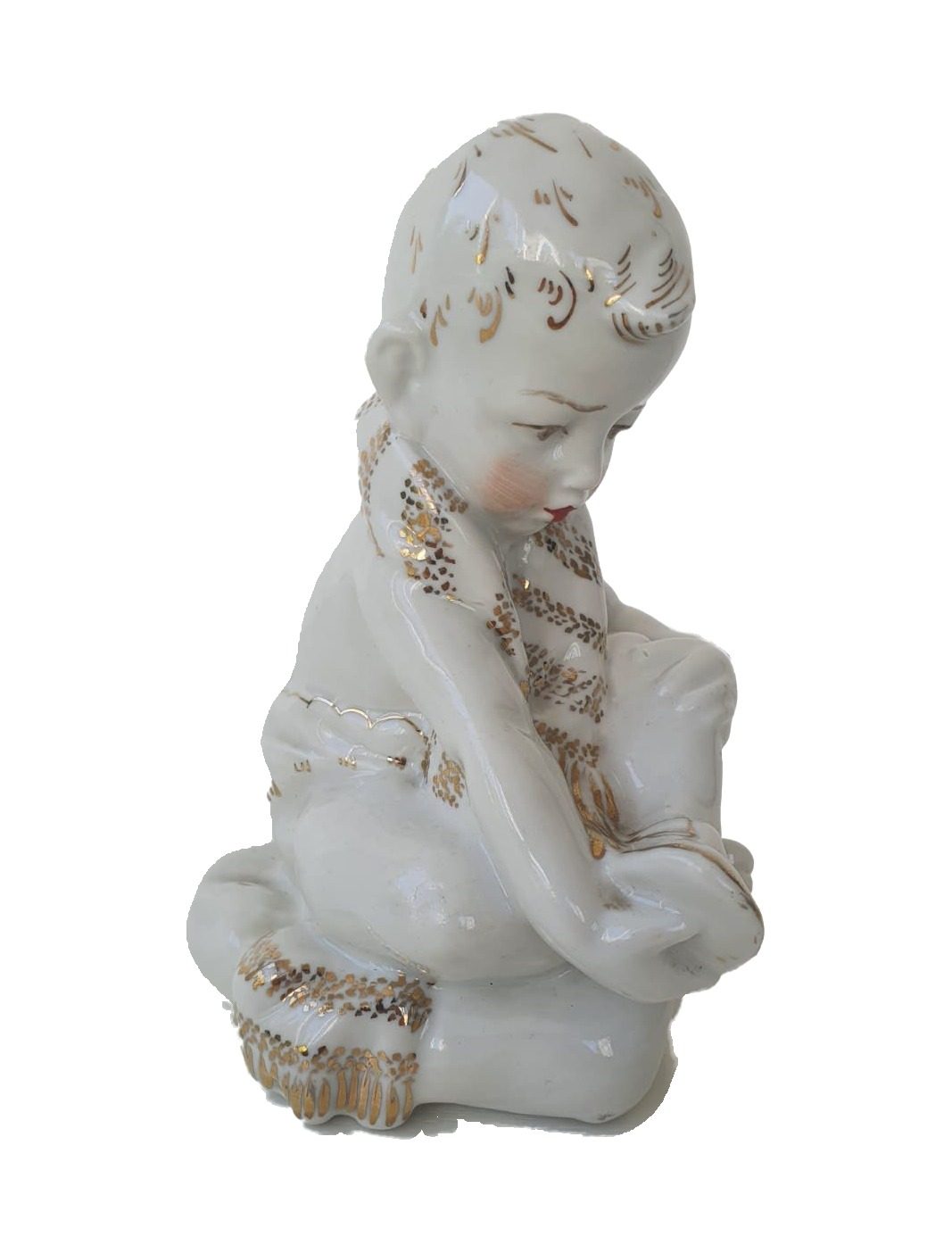 Porcelain figurine “Boy with Sandal”, Pesochnoye, USSR 1963, height 15.5 cm – photo 3 of 5