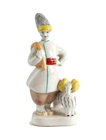 Статуэтка «Чабанец» («Пастушок»), 1950-1960-е – фарфор, роспись