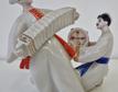 Статуэтка фарфоровая Танец с гармошкой и бубном, Полонное, СССР - фото 1
