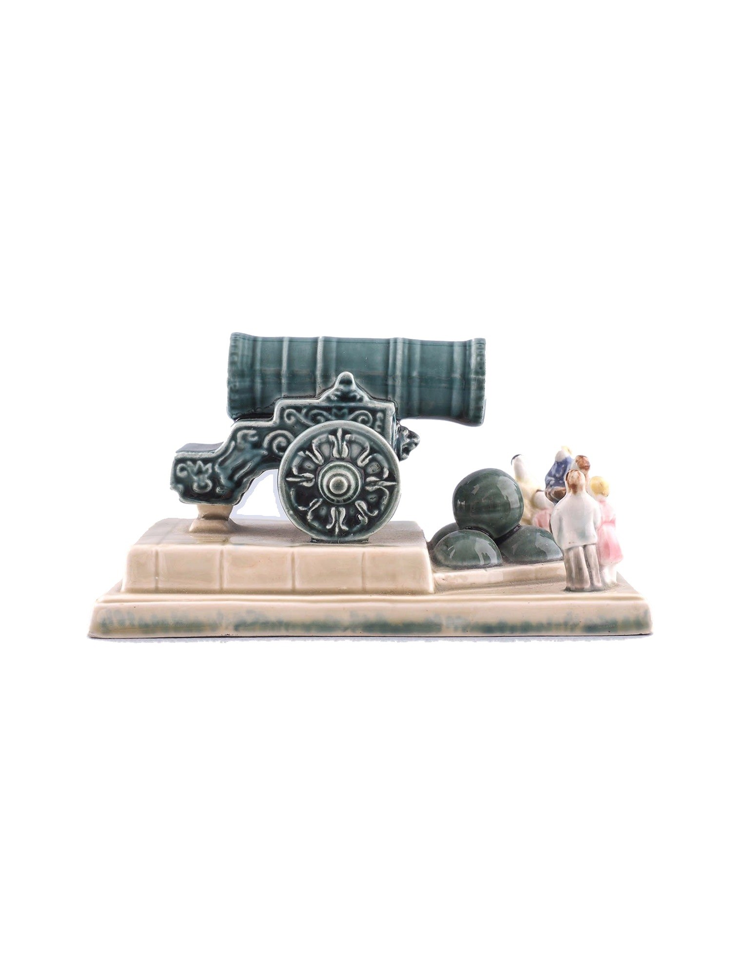 Sculptural group “Tsar Cannon” – E. M. Gurevich, faience, Konakovo