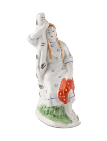 Статуэтка «Девушка у березы», 1950–1960 – фарфор, полихромная роспись