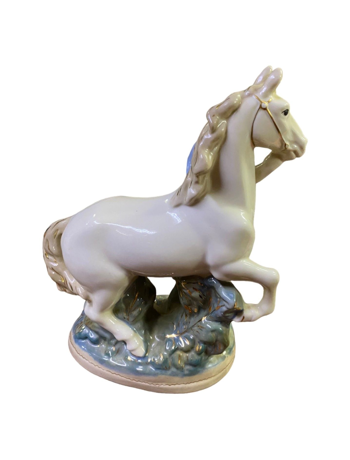 Gzhel figurine “Woman with Horse” – photo 3 of 5