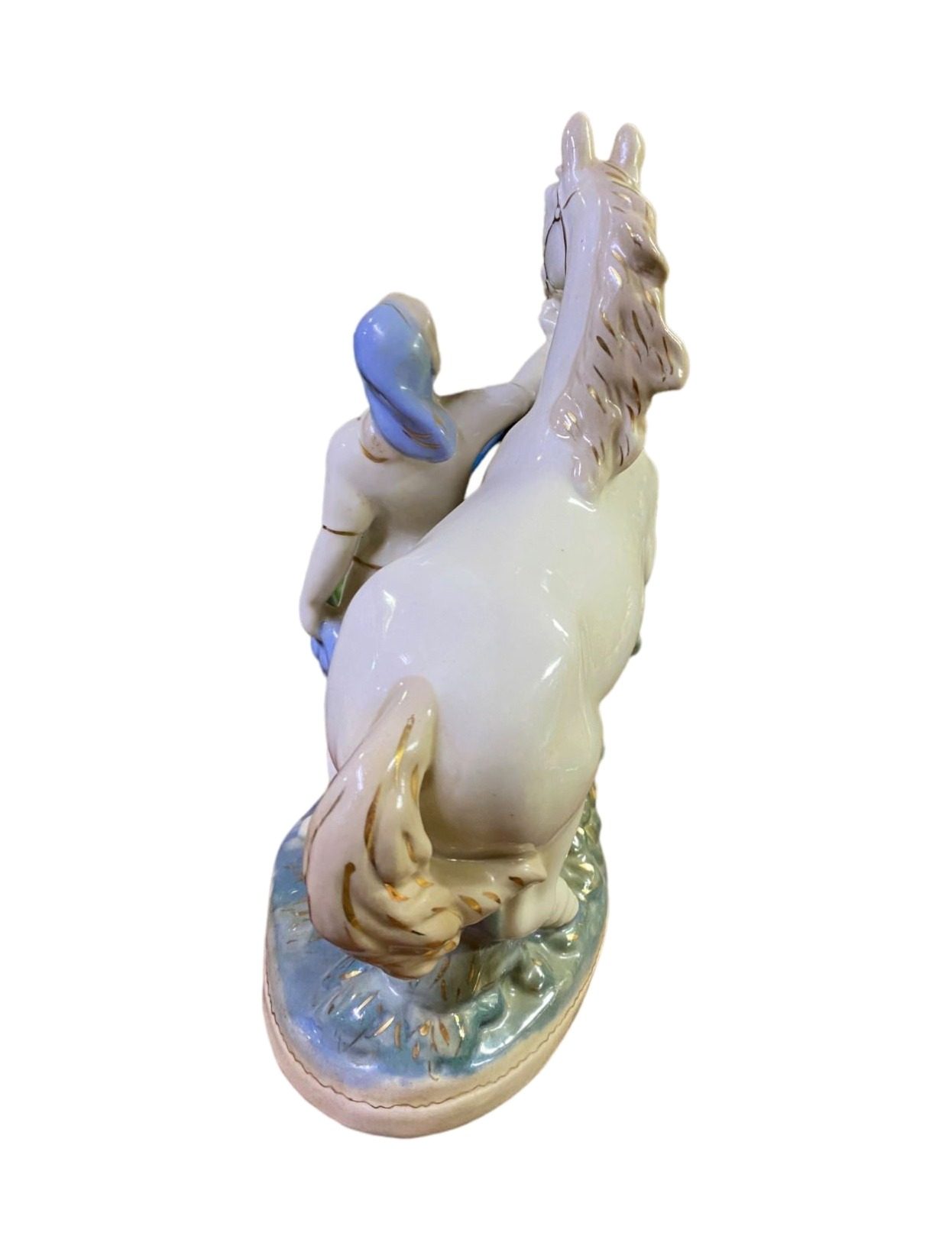 Gzhel figurine “Woman with Horse” – photo 4 of 5