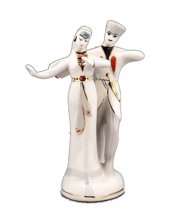 Скульптура «Дагестанский танец», 1960-е – фарфор, роспись, золочение
