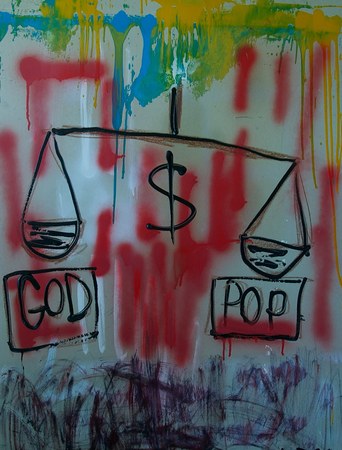 GOD-POP – Oleg Ustinov, 2010 – cardboard, mixed media