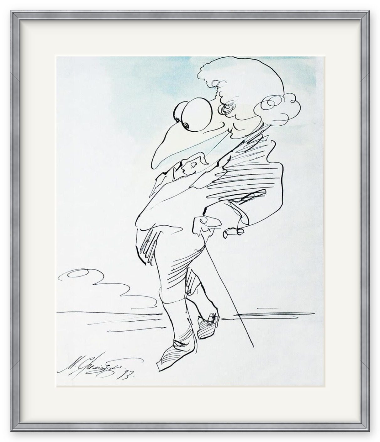 Promenade – Mikhail Mikhailovich Shemyakin, paper, ink, watercolor, 1993