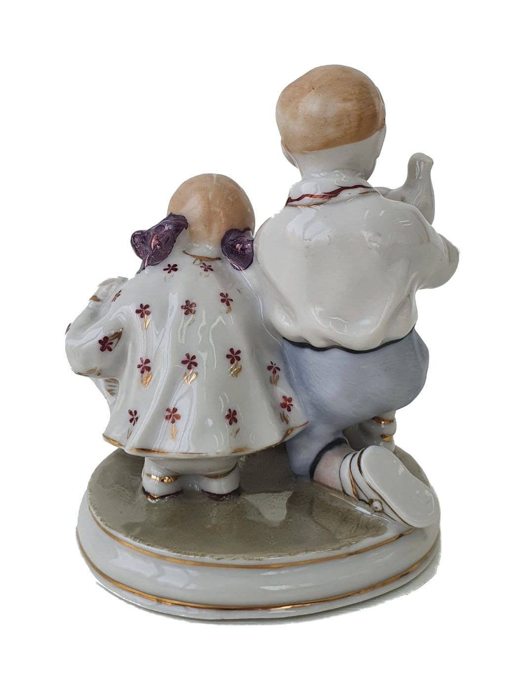 Porcelain figurine “Children Feeding Pigeons”, ZKhK Polonne, USSR – photo 3 of 5