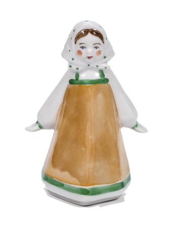 Статуэтка «Девочка в платочке», 1960-е – фарфор, полихромная роспись