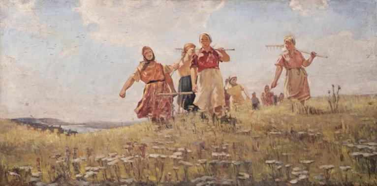 Копия картины А.А.Мыльникова «На мирных полях» — Неизвестный художник