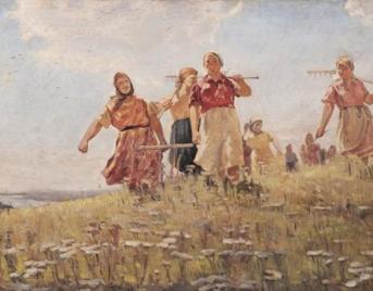 Копия картины А.А.Мыльникова «На мирных полях»