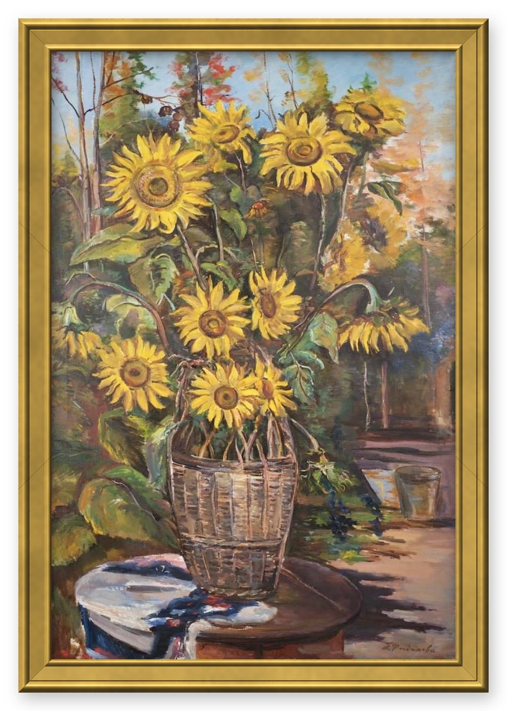 «Подсолнухи» – Татьяна Павловна Радимова, картина, холст, масло, 1980-е