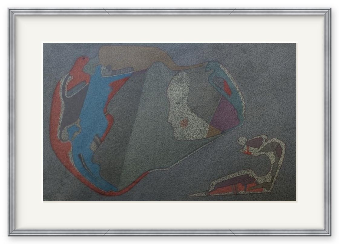 Philosopher. Mr. and Mrs. Rostropovich – Mikhail Mikhailovich Shemyakin, lithograph, 1979