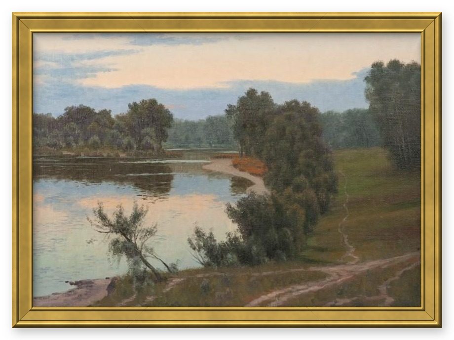 Evening in Stanitsa Veshenskaya – Vladimir Ushanginovich Trunin, painting, canvas, oil