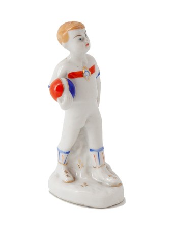 Фигура «Юный динамовец», 1950–1960 – фарфор, роспись, золочение