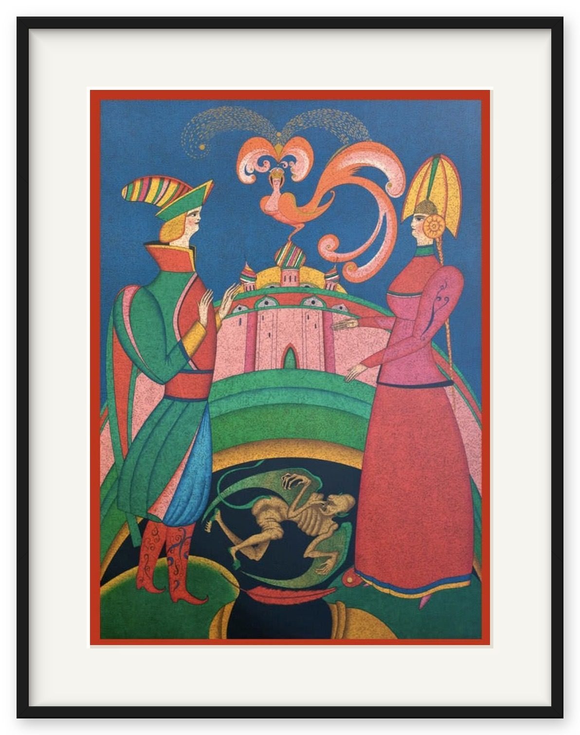 Illustration for Stravinsky's ballet “The Firebird” – Mikhail Mikhailovich Shemyakin, lithograph, 1989