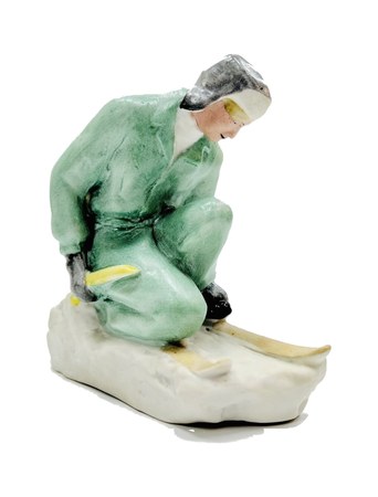Лыжник. Бискв. фарфор, Городница, 1950-е гг. Редкость