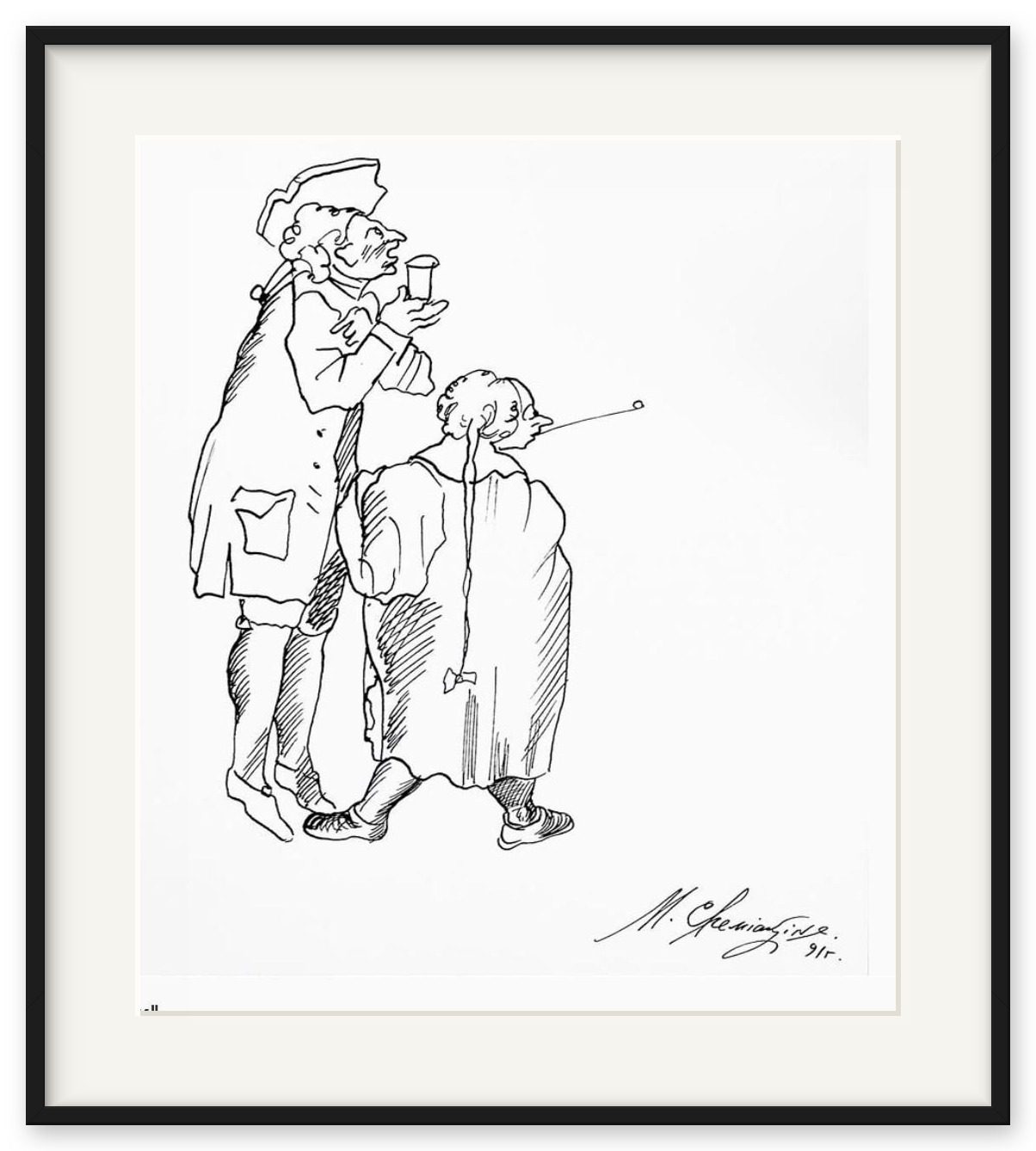 Spectators – Mikhail Mikhailovich Shemyakin, paper, ink, watercolor, 1991