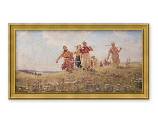 Copy of A.A. Mylnikov's painting “In Peaceful Fields”