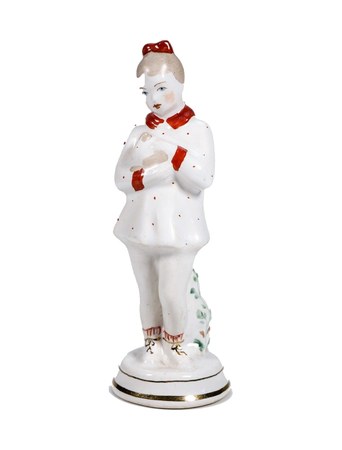 Статуэтка «Девочка с кроликом», 1950-е – фарфор, роспись, золочение